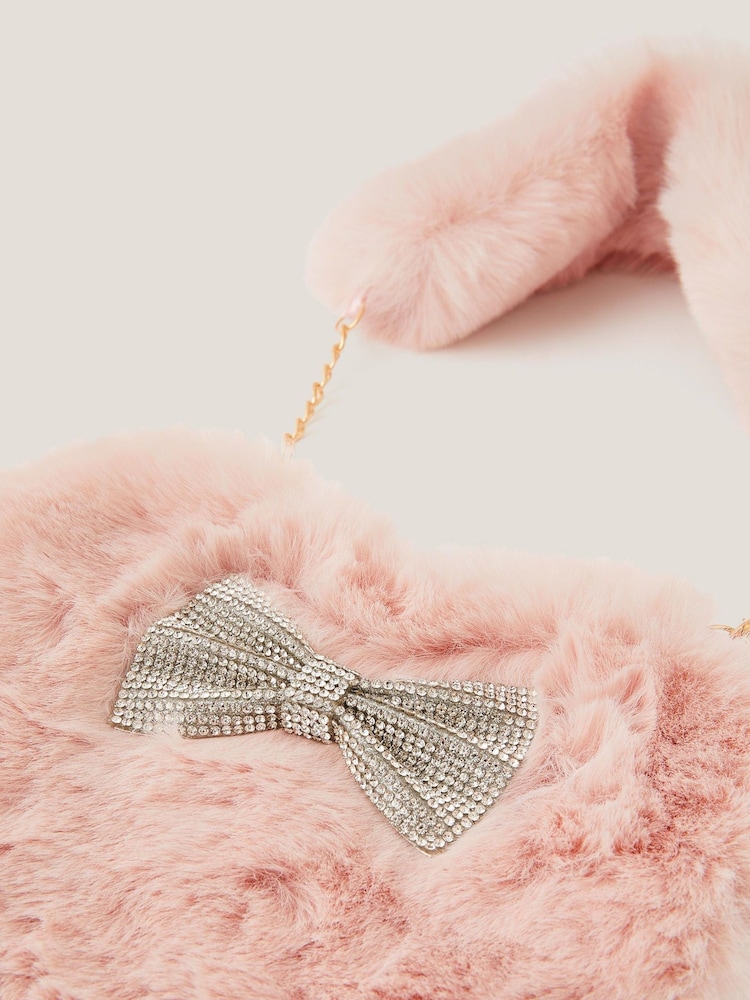 Monsoon Pink Fluffy Heart Bag - Image 3 of 3