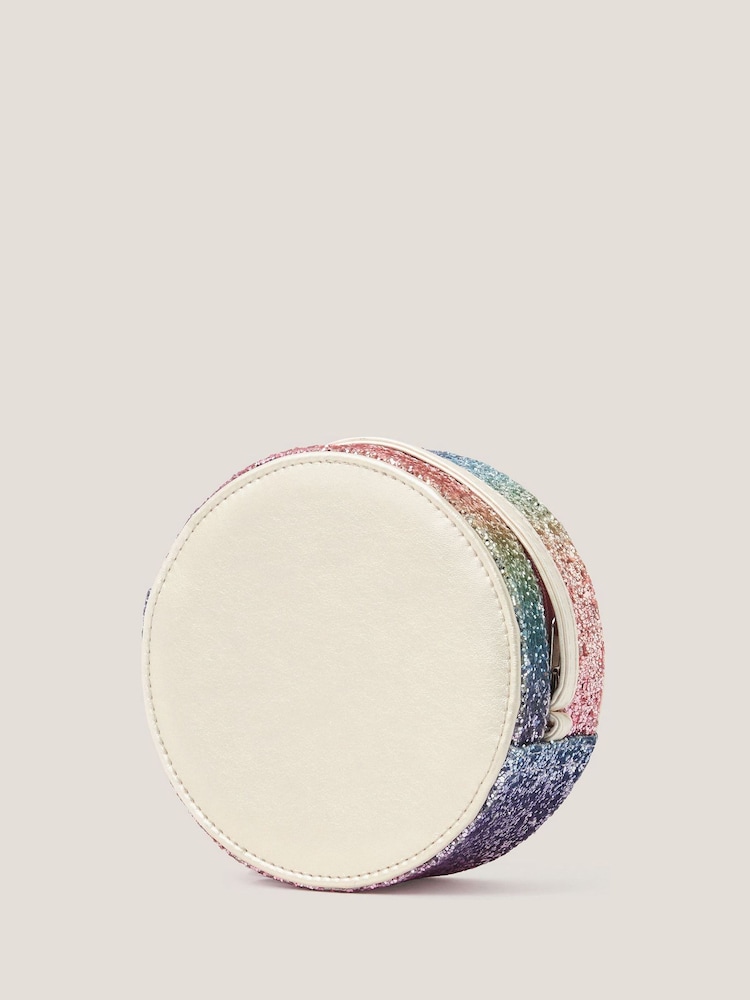 Monsoon White Round Glittery Initial L Bag - Image 2 of 3