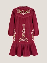 Monsoon Pink Embroidered Corduroy Tunic Dress - Image 2 of 4