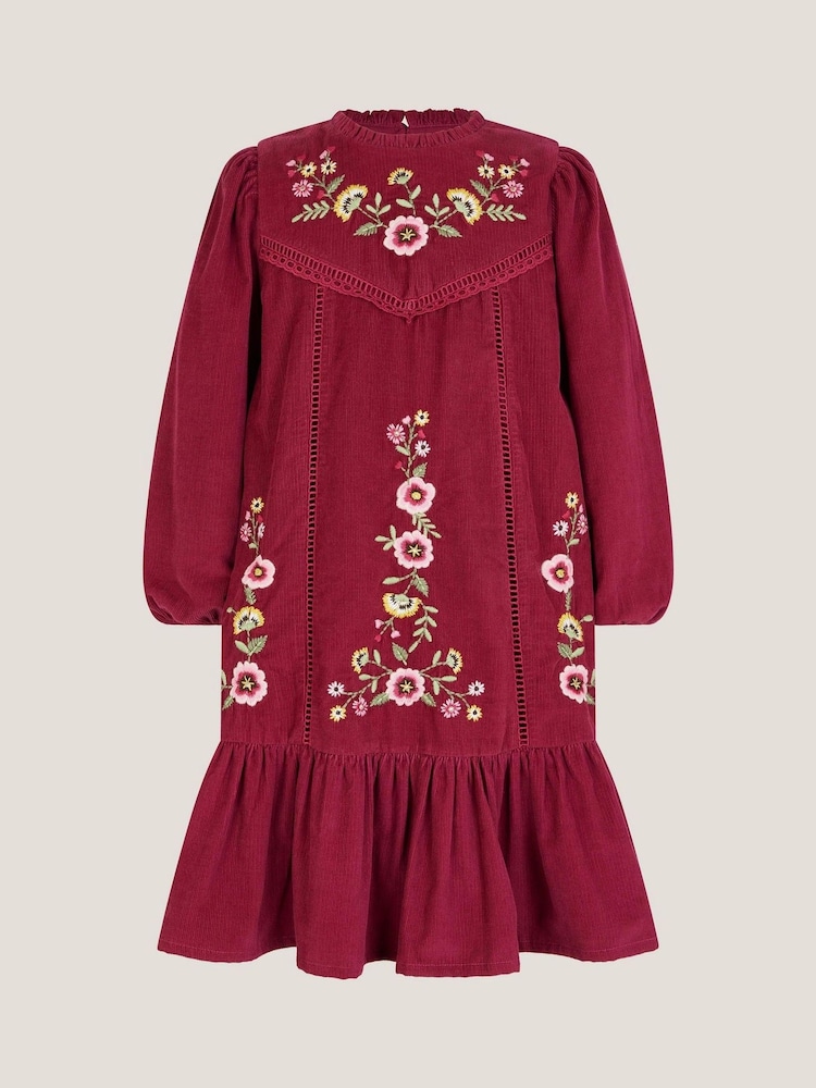 Monsoon Pink Embroidered Corduroy Tunic Dress - Image 2 of 4 Monsoon Pink Embroidered Corduroy Tunic Dress - Image 2 of 4