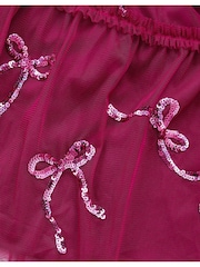Monsoon Red Bow Embellished Jersey Tulle Dress - Image 3 of 4