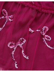 Monsoon Red Bow Embellished Jersey Tulle Dress - Image 4 of 4
