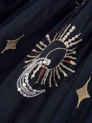 Monsoon Blue Cosmic Embellished Mesh Skirt - Image 3 of 3