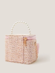 Monsoon Pink Bow Tweed Bag - Image 3 of 3