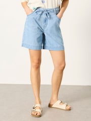 FatFace Amberly Light Wash Denim Shorts - Image 1 of 6