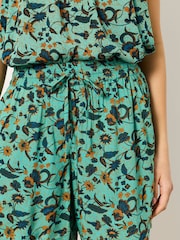 FatFace Anna Batik Teal Tropical Longline Shorts - Image 5 of 6