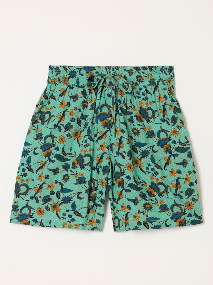FatFace Anna Batik Teal Tropical Longline Shorts - Image 6 of 6 FatFace Anna Batik Teal Tropical Longline Shorts - Image 6 of 6