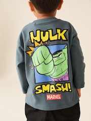 Charcoal Grey Long Sleeve Marvel T-Shirt (6mths-8yrs) - Image 1 of 3
