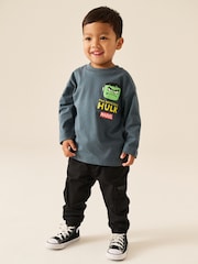 Charcoal Grey Long Sleeve Marvel T-Shirt (6mths-8yrs) - Image 2 of 3