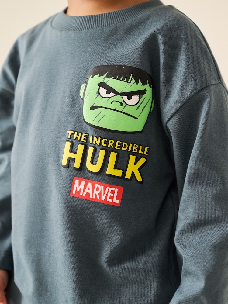 Charcoal Grey Long Sleeve Marvel T-Shirt (6mths-8yrs) - Image 3 of 3