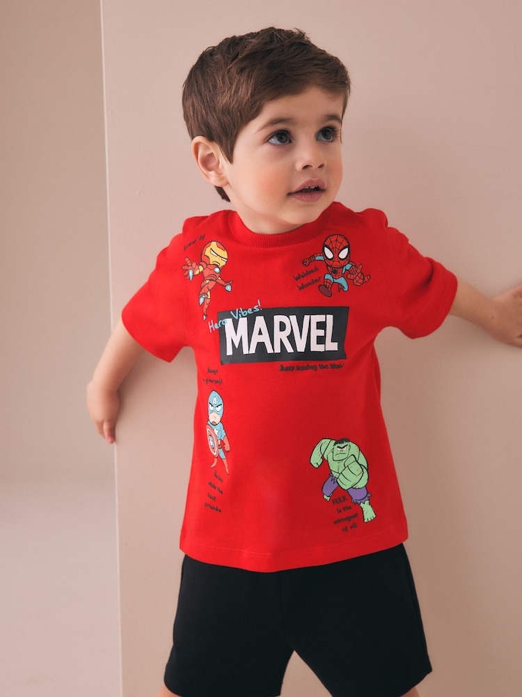 Rot/Blau - Marvel Kurzarm-Baumwoll-T-Shirt (3Monate–8Jahre) - Bild 2 von 7