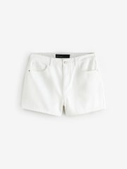 Ecru White High Waisted Denim Shorts - Image 1 of 1