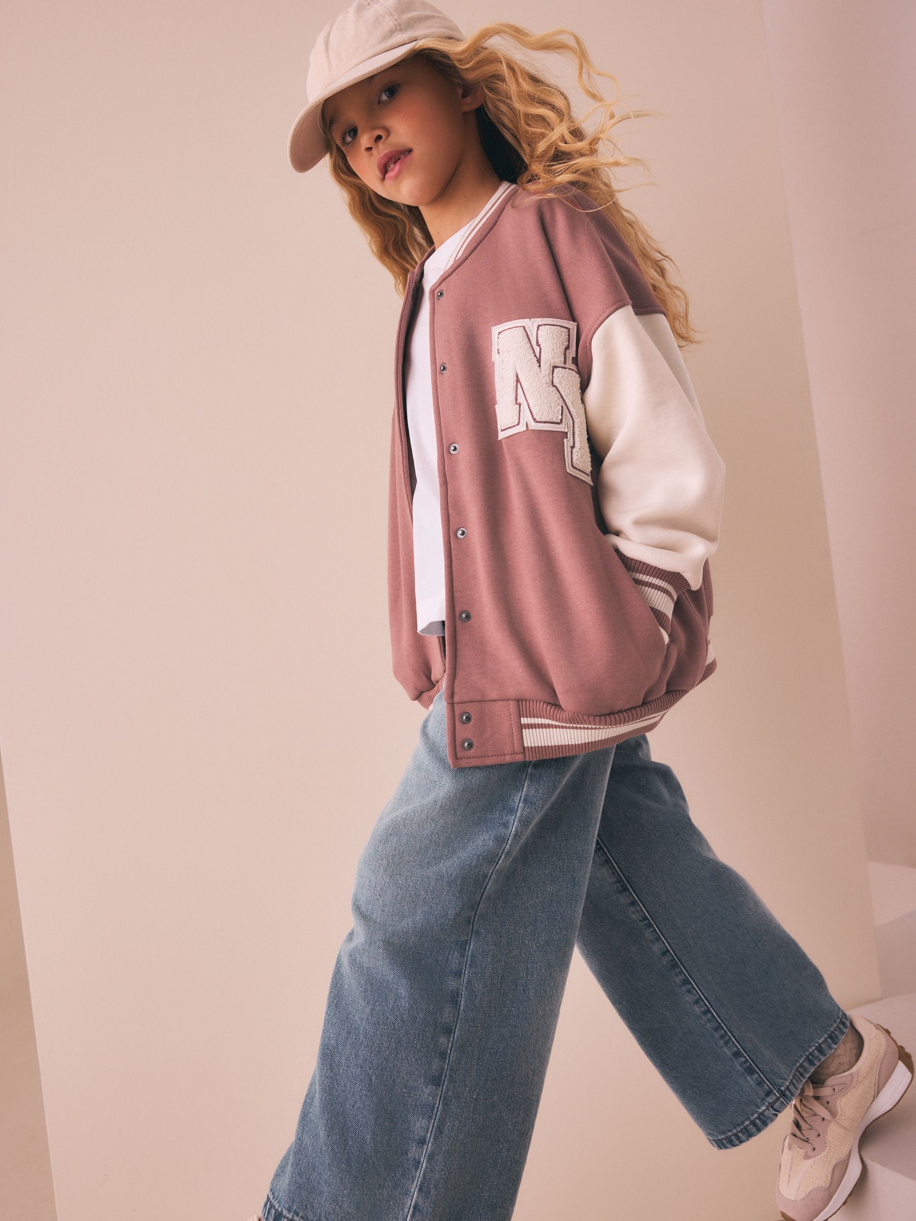 Buy Brown/Cream Varsity Embroidered Jacket (3-16yrs) from the Next