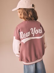 Brown/Cream Varsity Embroidered Jacket (3-16yrs) - Image 3 of 9