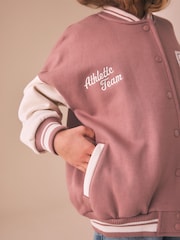 Brown/Cream Varsity Embroidered Jacket (3-16yrs) - Image 4 of 9