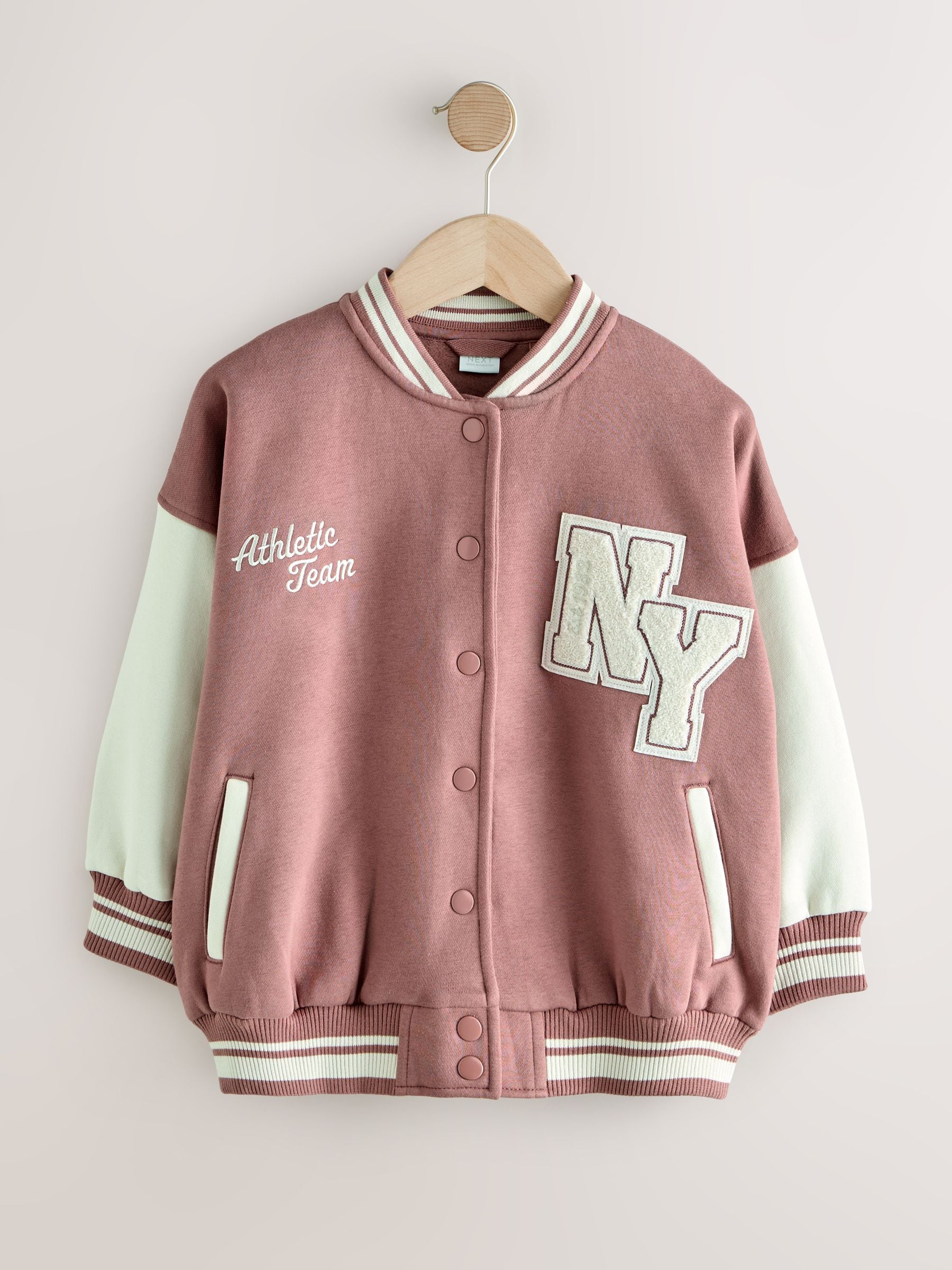 Buy Brown/Cream Varsity Embroidered Jacket (3-16yrs) from Next USA