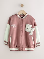 Brown/Cream Varsity Embroidered Jacket (3-16yrs) - Image 5 of 9
