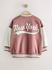 Brown/Cream Varsity Embroidered Jacket (3-16yrs) - Image 6 of 9