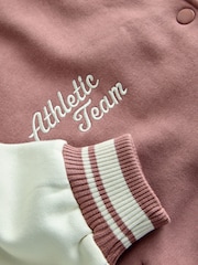 Brown/Cream Varsity Embroidered Jacket (3-16yrs) - Image 8 of 9