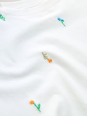 أبيض مورّد/أزرق - طقم من تيشِرت وشورت بارز الملمس (3-16 سنة) - صورة 8 من 10