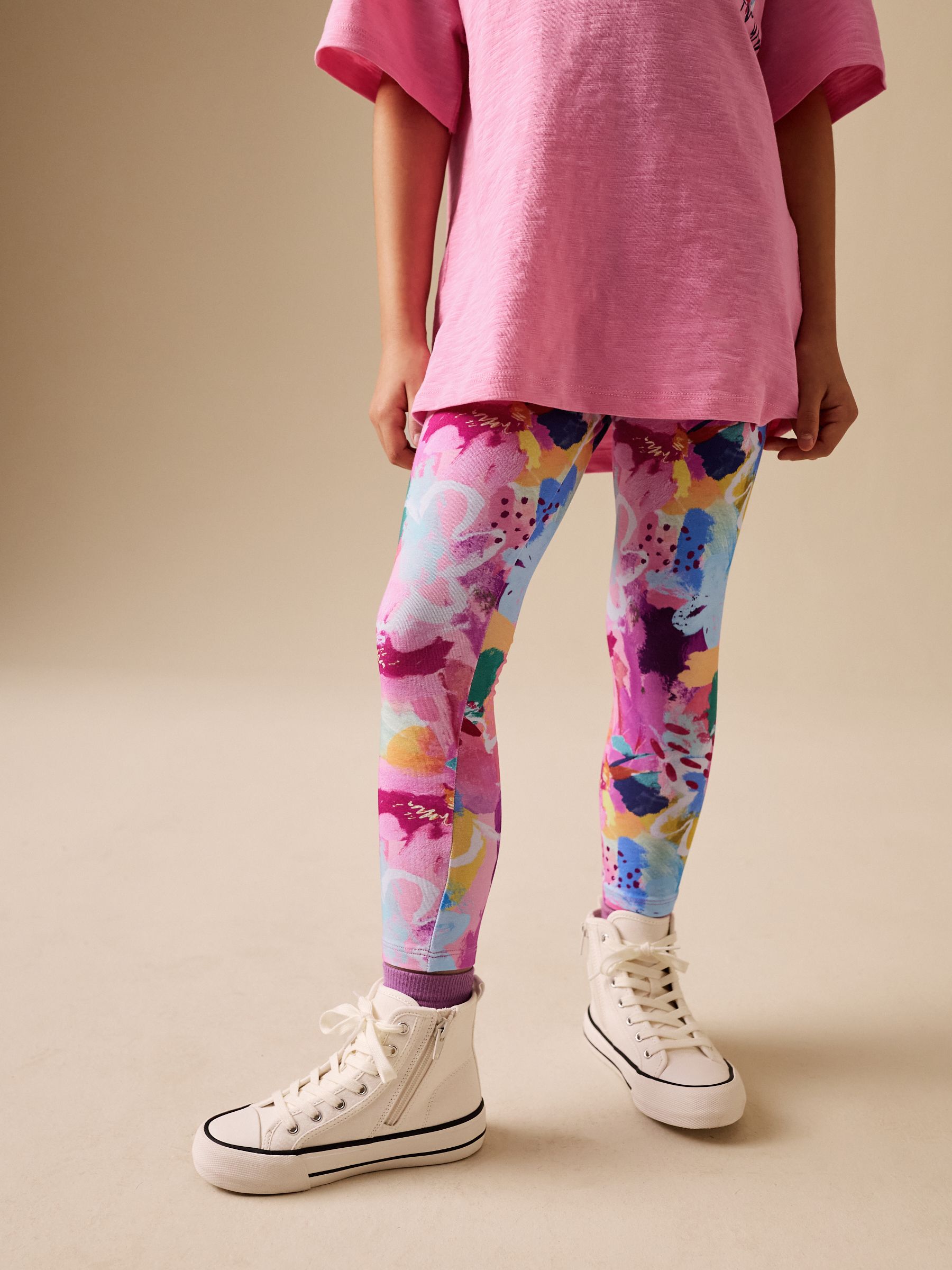 Next：日本 ピンク 花 ユニコーン - Tシャツ & レギンスセット（3～16