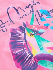 Pink Floral Unicorn T-Shirt and Leggings Set (3-16yrs) - Image 8 of 9