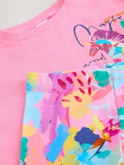 Pink Floral Unicorn T-Shirt and Leggings Set (3-16yrs) - Image 9 of 9