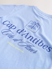 Blue Slogan T-Shirt and Cycle Shorts Set (3-16yrs) - Image 9 of 10
