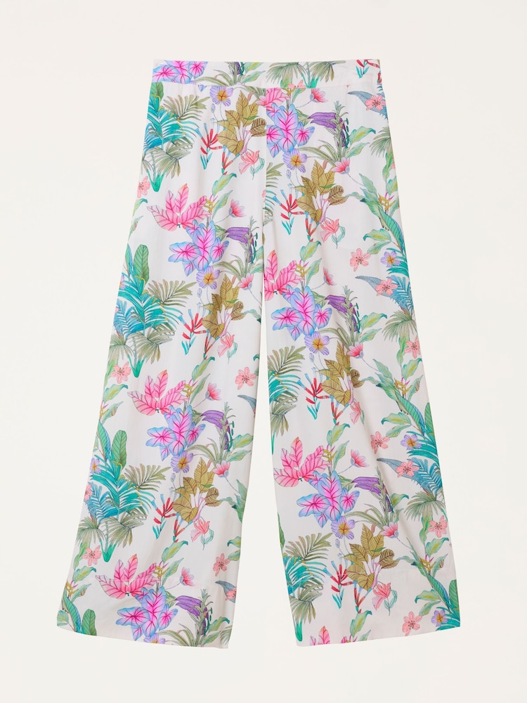 FatFace Eliza Tropical Placement Wide Leg Cropped Trouser - Image 6 of 6