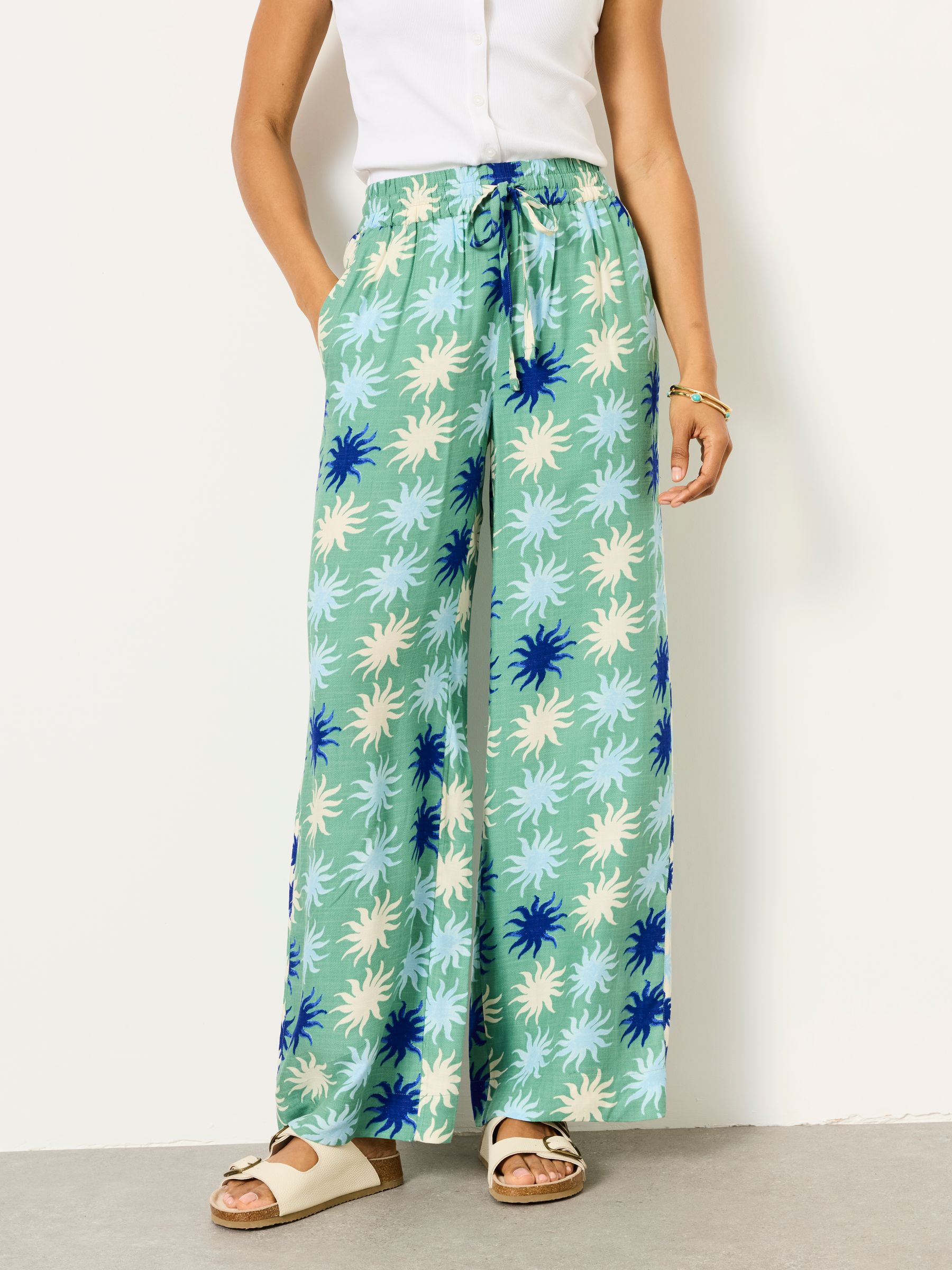 Buy FatFace Melissa sun tile Palazzo Trousers from the Next UK