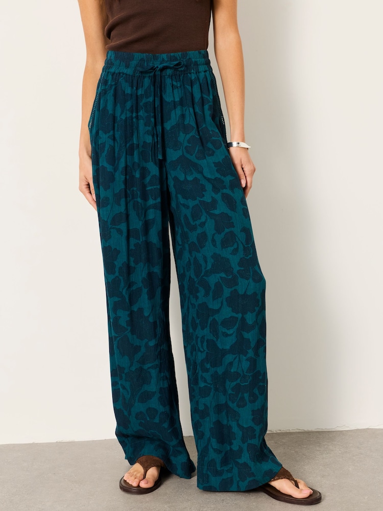 FatFace Melissa Batik Mono Palazzo Trousers - Image 1 of 6
