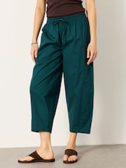 FatFace Teal Blue River Poplin Tapered Trousers - Image 1 of 6