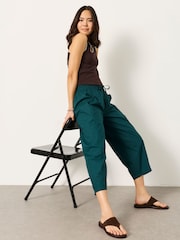 FatFace Teal Blue River Poplin Tapered Trousers - Image 5 of 6