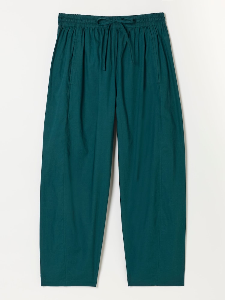 FatFace Teal Blue River Poplin Tapered Trousers - Image 6 of 6