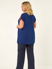 Roman Blue Curve Hotfix Woven T-Shirt - Image 3 of 5