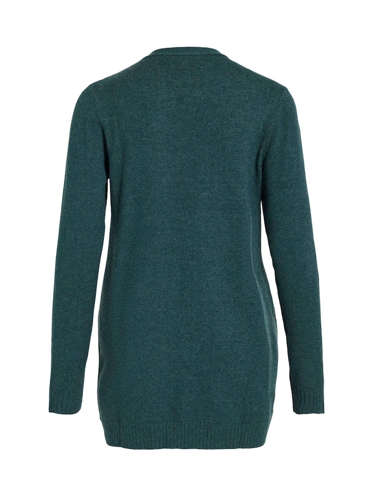 Grön - Vila Långärmat Lättstickad Cardigan - Bild 6 av 6