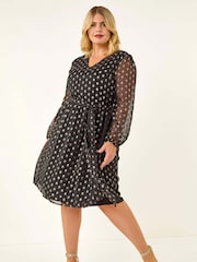 Roman Curve Polka Dot Midi Dress - Slika 2 iz 5