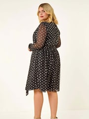 Roman Curve Polka Dot Midi Dress - Slika 3 iz 5