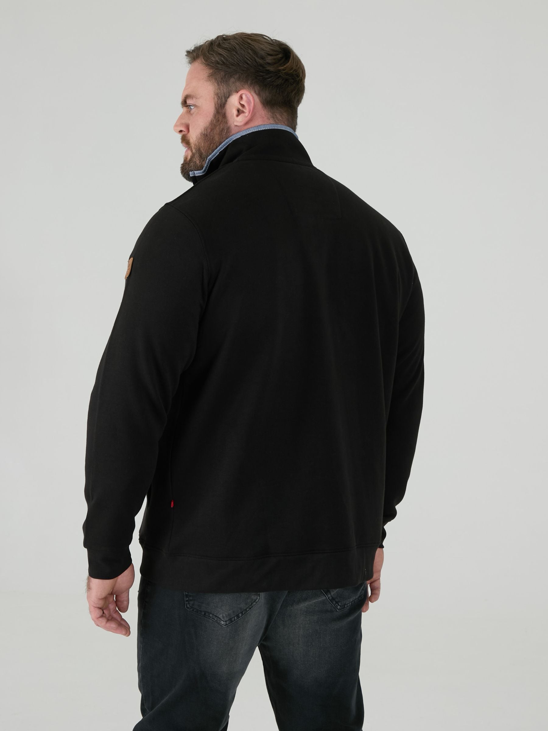 Buy D555 Black JOHNSON 1 Zip Through In Fleece With Chest