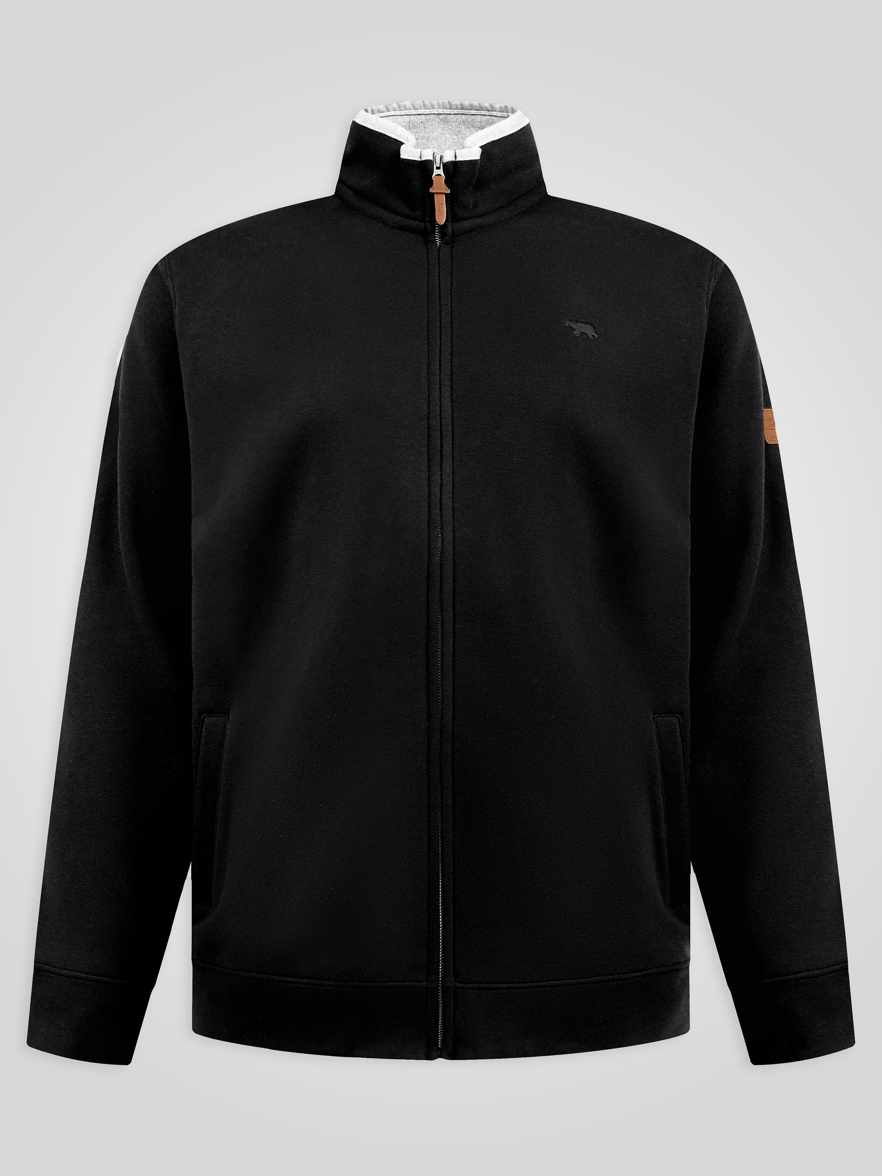 Buy D555 Black JOHNSON 1 Zip Through In Fleece With Chest