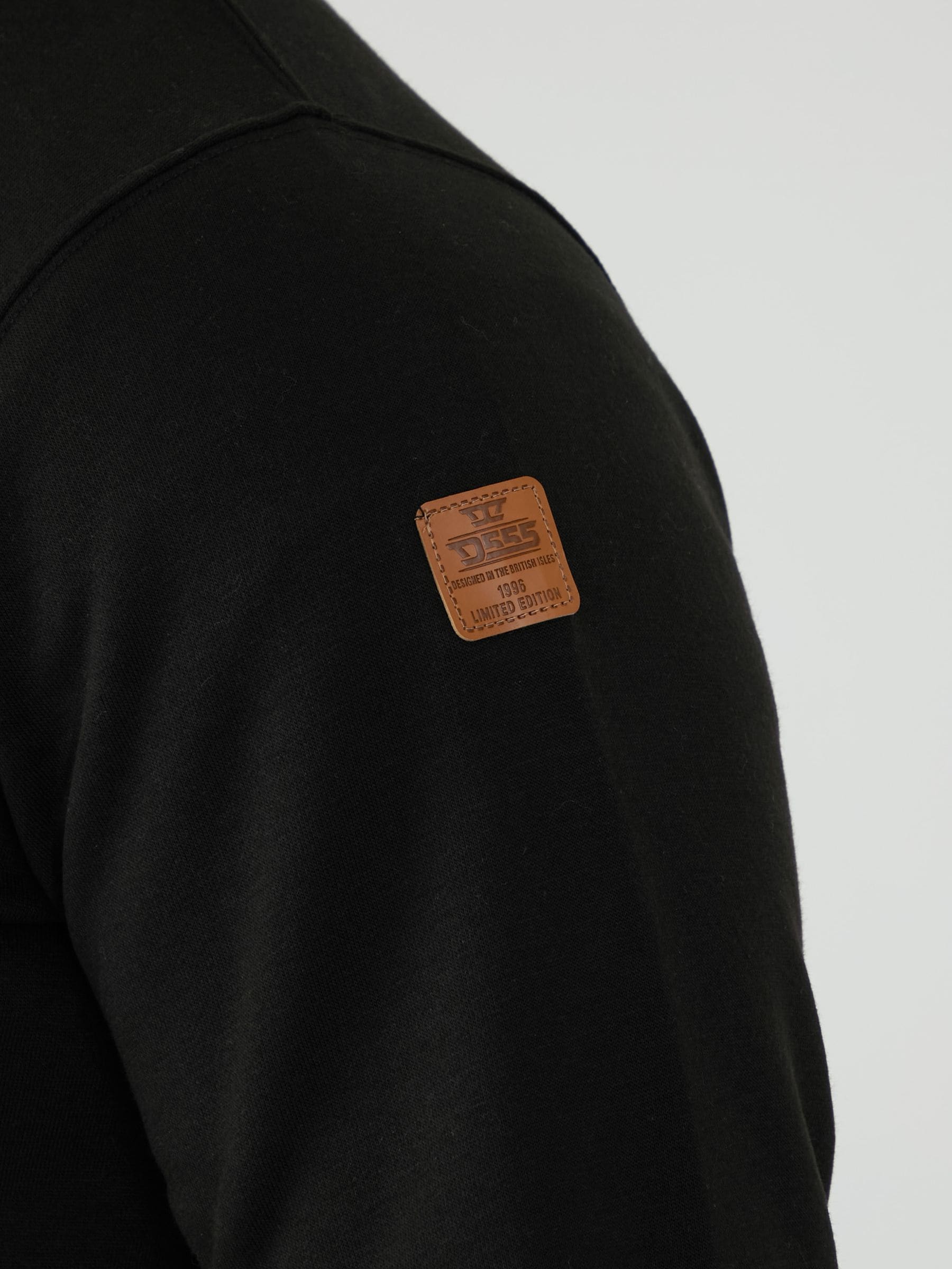Buy D555 Black JOHNSON 1 Zip Through In Fleece With Chest