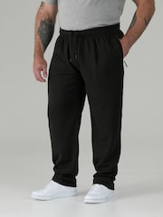 D555 Black ALBERT Jogging Bottoms With Open Hem and Zipper Pockets - Image 1 of 9