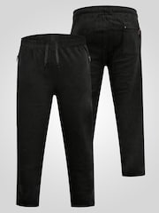 D555 Black ALBERT Jogging Bottoms With Open Hem and Zipper Pockets - Image 8 of 9