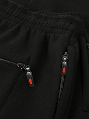 D555 Black ALBERT Jogging Bottoms With Open Hem and Zipper Pockets - Image 9 of 9