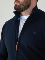 D555 Blue FRANCO 1 Classic Zip Through Knitted Sweater - Image 4 of 8