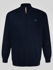 D555 Blue FRANCO 1 Classic Zip Through Knitted Sweater - Image 5 of 8