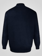 D555 Blue FRANCO 1 Classic Zip Through Knitted Sweater - Image 6 of 8