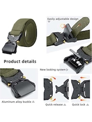 D555 Green DALE 1 Tactical Stretch Webbing Belt With Heavy Duty Quick Release Buckle - Image 3 of 6