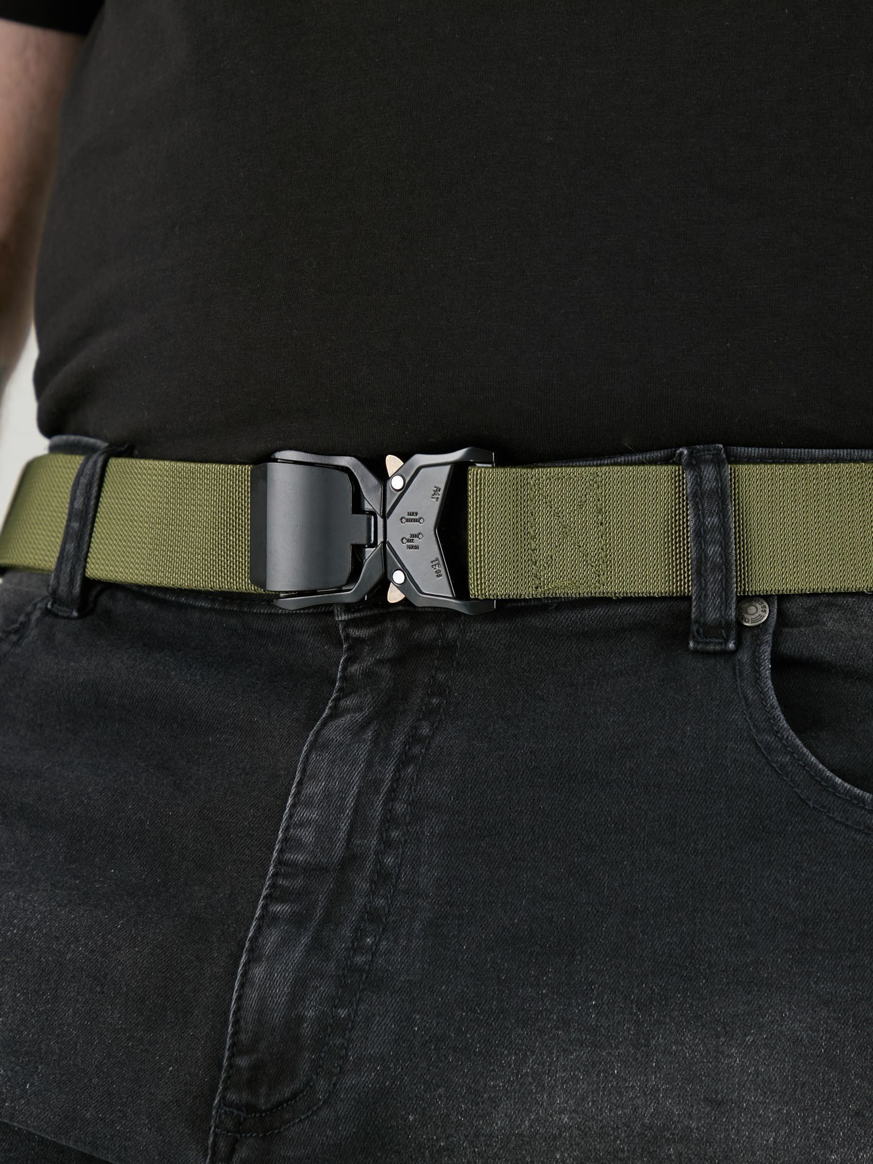 Buy Green - D555 DALE 1 Tactical Stretch Webbing Belt With Heavy
