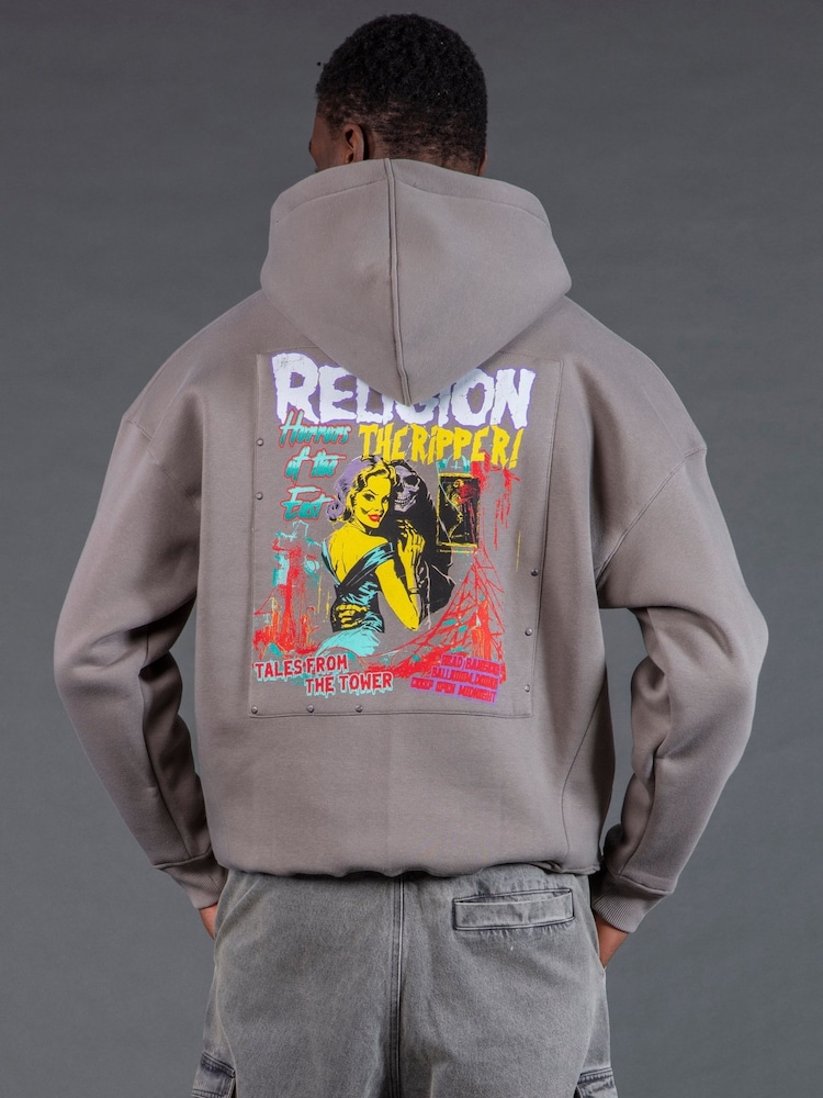 Religion Grey Acid Ripper Hoodie - Image 1 of 5 Religion Grey Acid Ripper Hoodie - Image 1 of 5